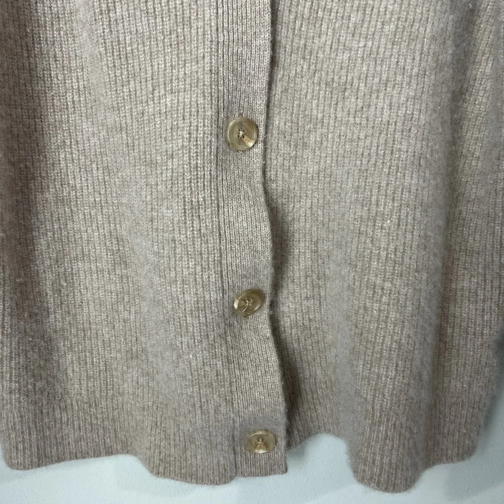 Quince Sweater Women's M Mongolian Cashmere 2.0 Oversized Boyfriend Cardigan Tan